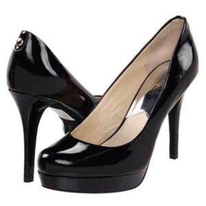 MICHAEL Michael Kors Ionna Sexy Pump Platform 4" Heels Black Patent Leather 9M